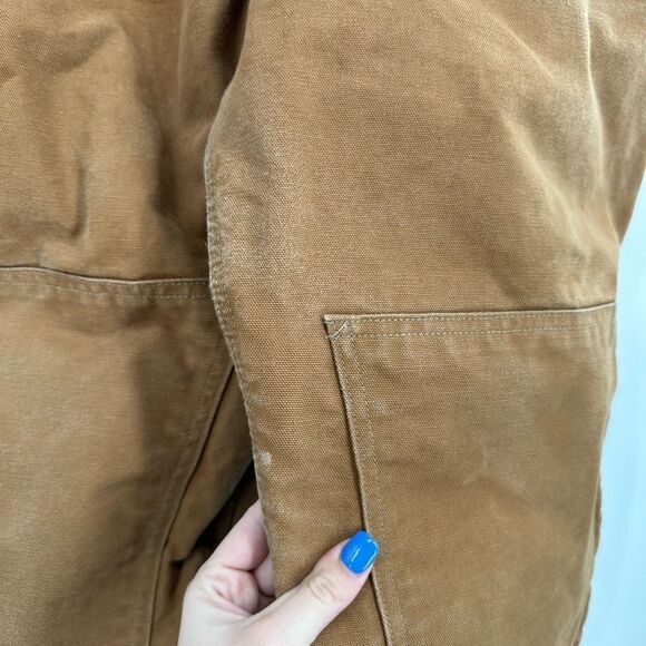 VTG Carhartt R01 BRN Mens 44x28 HEAVY DUTY Distressed Overall Bibs Double Knee - Picture 6 of 12